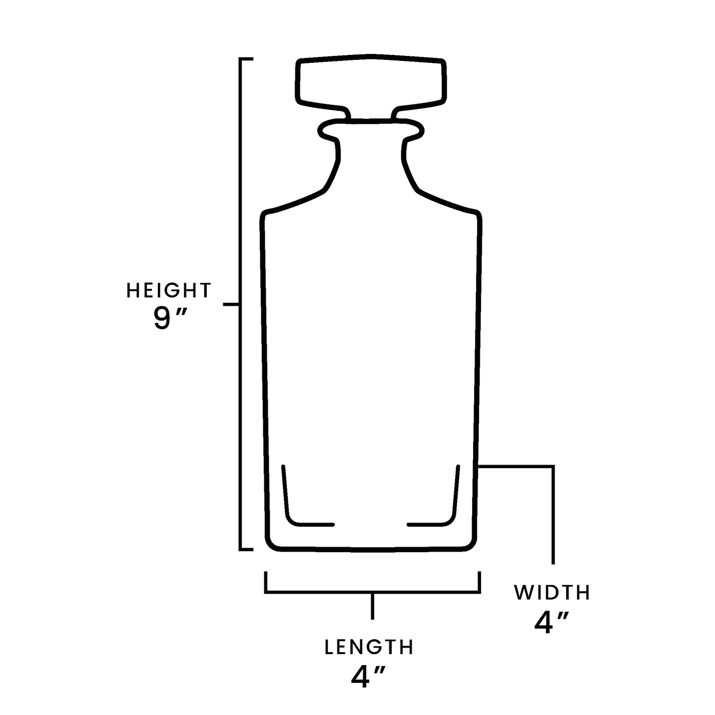 Whiskey Decanter - Square - 750ML