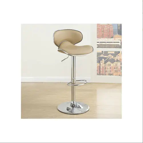 Brown Faux Leather PVC Bar Stool Counter Height Chairs Set Of 2 Adjustable Height Kitchen Island Stools
