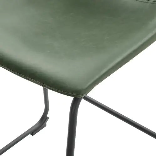 Industrial Faux Leather Counter Stools, Set Of 2 - Brown